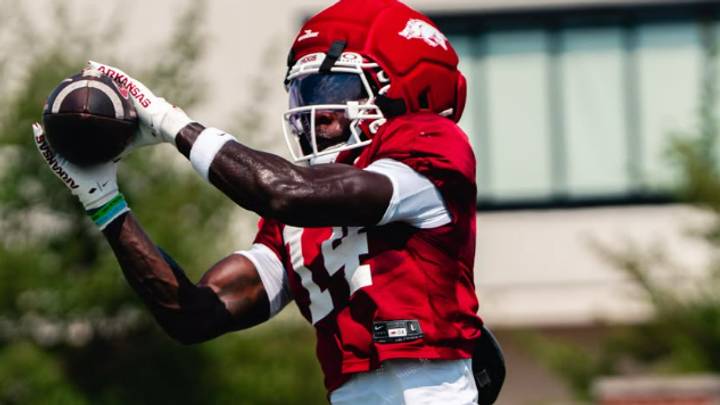 Arkansas Razorbacks defensive back Kyeaure Magloire during fall camp. Arkansas Razorbacks defensive back Kyeaure Magloire during fall camp.