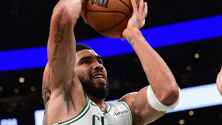 Oct 14, 2026; Boston, Massachusetts, USA; Boston Celtics forward Jayson Tatum (0) drives to the basket while Charlotte Hornets guard Liam McNeeley (33) defends during the first half at TD Garden. Mandatory Credit: Bob DeChiara-Imagn Images Oct 14, 2026; Boston, Massachusetts, USA; Boston Celtics forward Jayson Tatum (0) drives to the basket while Charlotte Hornets guard Liam McNeeley (33) defends during the first half at TD Garden. Mandatory Credit: Bob DeChiara-Imagn Images