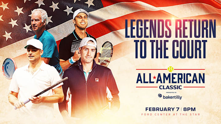 John McEnroe, Andy Roddick, John Isner, and Sam Querrey will compete in Dallas.