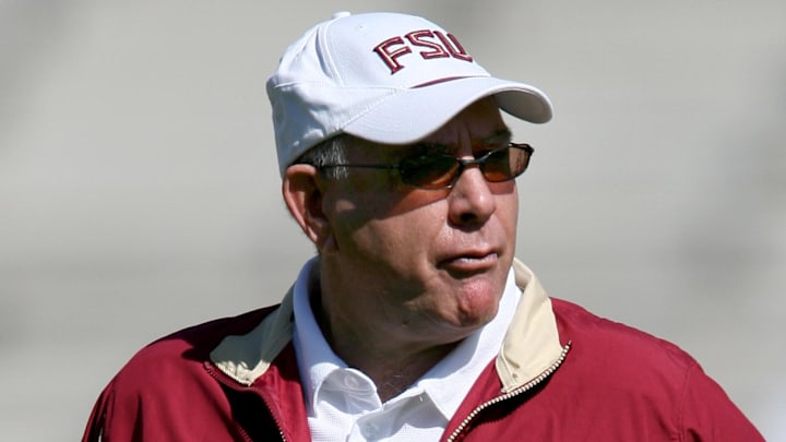 Nov 4, 2006; Tallahassee, FL, USA: Florida State Seminoles assistant head coach and defensive coordinator Mickey Andrews before a game against the Virginia Cavaliers at Doak Campbell Stadium in Tallahassee, FL. Mandatory Credit: Jason Parkhurst-Imagn Images Copyright © 2006 Jason Parkhurst