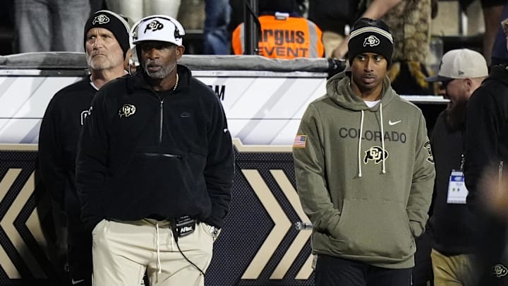 Nov 1, 2025; Boulder, Colorado, USA; Colorado Buffaloes head coach Deion Sanders on the sidelines during the fourth quarter against the Arizona Wildcats at Folsom Field. Mandatory Credit: Ron Chenoy-Imagn Images Nov 1, 2025; Boulder, Colorado, USA; Colorado Buffaloes head coach Deion Sanders on the sidelines during the fourth quarter against the Arizona Wildcats at Folsom Field. Mandatory Credit: Ron Chenoy-Imagn Images