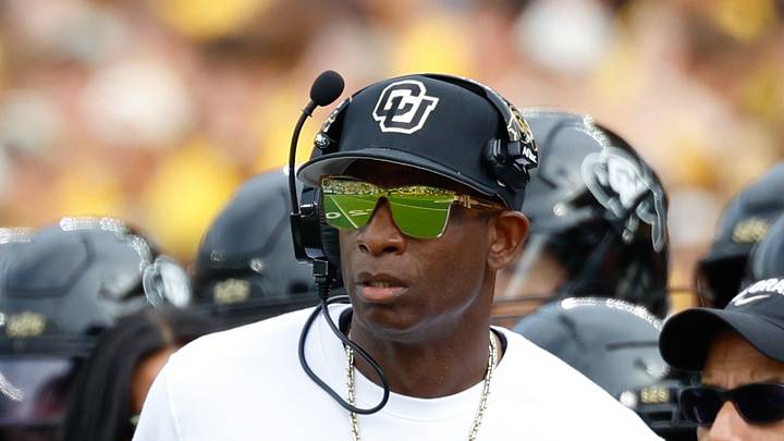 Sep 26, 2026; Waco, Texas, USA;  Colorado Buffaloes head coach Deion Sanders reacts on the sidelines against the Baylor Bears during the first half at McLane Stadium.  Mandatory Credit: Chris Jones-Imagn Images