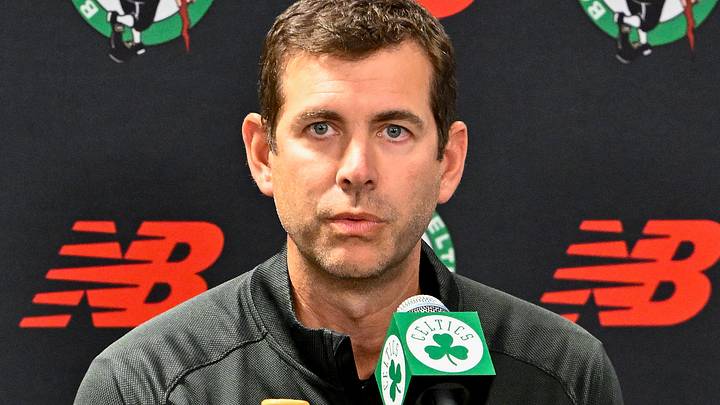 September 15, 2026; Boston, Massachusetts, USA; Boston Celtics president of basketball operations Brad Stevens speaks during a press conference at The Auerbach Center at Boston Landing. Mandatory Credit: Eric Canha-Imagn Images