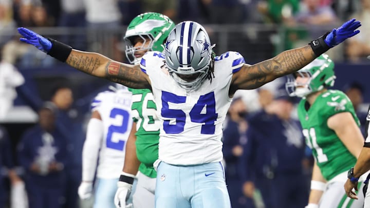 Dallas Cowboys defensive end Sam Williams reacts after a play in the fourth quarter against the Philadelphia Eagles.