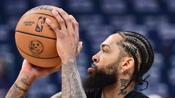 Toronto Raptors forward Brandon Ingram warms up before game one of the first round.