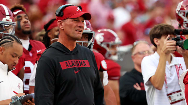 Alabama Crimson Tide head coach Kalen Deboer