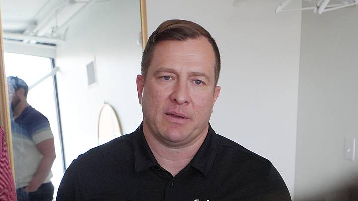 Iowa State men’s basketball head coach T.J. Otzelberger talks to media during Cyclone Tailgate Tour at Curate on may 18, 2026, in Des Moines, Iowa.