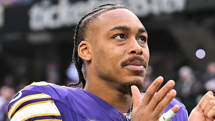Minnesota Vikings wide receiver Justin Jefferson walks off the field