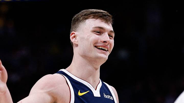 Mar 14, 2025; Denver, Colorado, USA;Denver Nuggets guard Christian Braun (0) reacts with guard Russell Westbrook (4) after a play in the second quarter against the Los Angeles Lakers at Ball Arena. Mandatory Credit: Isaiah J. Downing-Imagn Images Mar 14, 2025; Denver, Colorado, USA;Denver Nuggets guard Christian Braun (0) reacts with guard Russell Westbrook (4) after a play in the second quarter against the Los Angeles Lakers at Ball Arena. Mandatory Credit: Isaiah J. Downing-Imagn Images