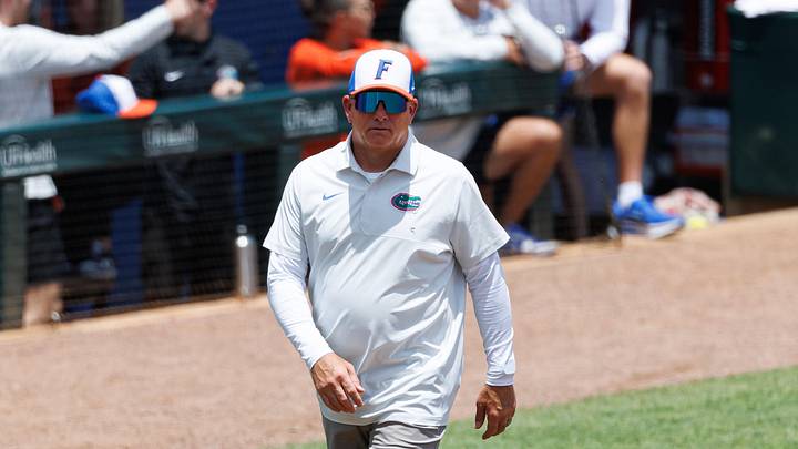 Florida head coach Tim Walton was ejected shortly before the Gators' season ended in run-rule fashion against Texas Tech.