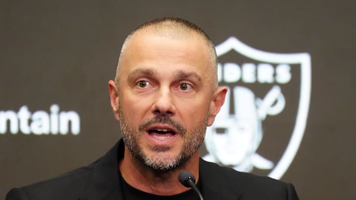 Feb 10, 2026; Henderson, NV, USA; Las Vegas Raiders general manager John Spytek at press conference at Intermountain Health Performance Center. Mandatory Credit: Kirby Lee-Imagn Images Feb 10, 2026; Henderson, NV, USA; Las Vegas Raiders general manager John Spytek at press conference at Intermountain Health Performance Center. Mandatory Credit: Kirby Lee-Imagn Images