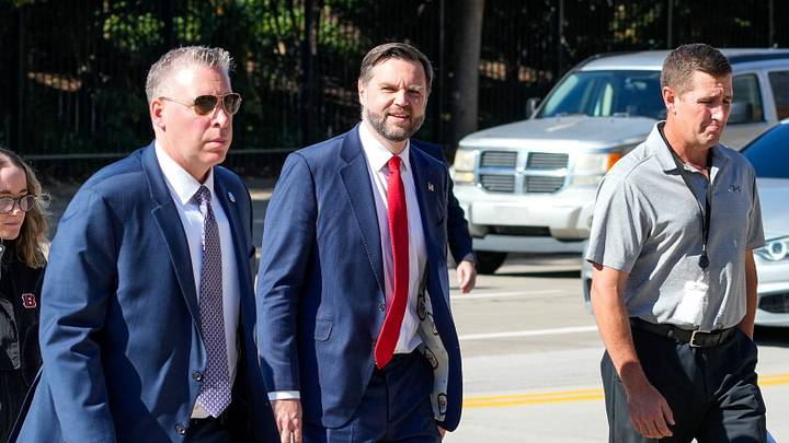Vice President JD Vance heads toward the security gate at Paycor Stadium on Wednesday, Oct. 21, 2026. Vice President JD Vance heads toward the security gate at Paycor Stadium on Wednesday, Oct. 21, 2026.