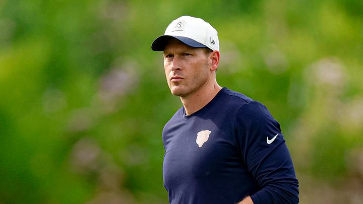 Jul 31, 2026; Lake Forest, IL, USA; Chicago Bears head coach Ben Johnson looks on during Training Camp at Halas Hall. Mandatory Credit: Kamil Krzaczynski-Imagn Images