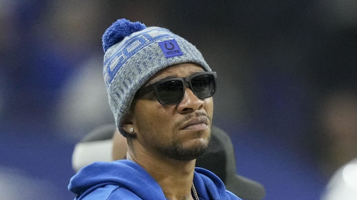 Indianapolis Colts quarterback Anthony Richardson watches
