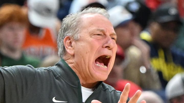 Mar 19, 2026; Buffalo, NY, USA; Michigan State Spartans head coach Tom Izzo calls a play during the first half against the North Dakota State Bison during a first round game of the men's 2026 NCAA Tournament at Keybank Center. Mar 19, 2026; Buffalo, NY, USA; Michigan State Spartans head coach Tom Izzo calls a play during the first half against the North Dakota State Bison during a first round game of the men's 2026 NCAA Tournament at Keybank Center.