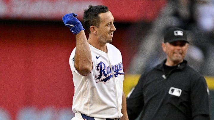 Texas Rangers left fielder Wyatt Langford.