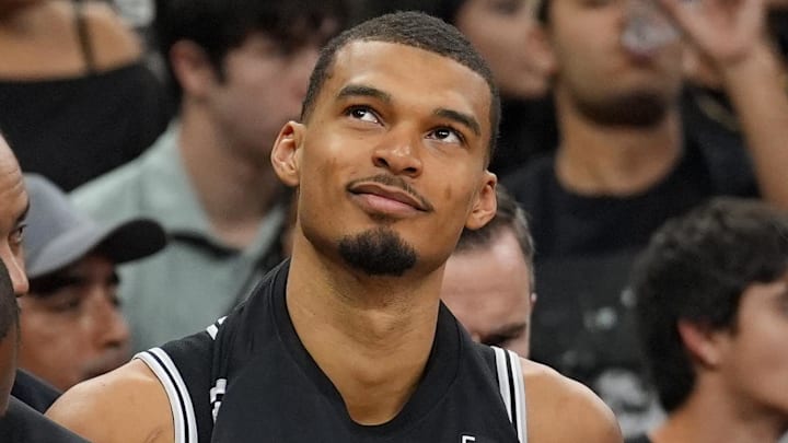Mar 21, 2026; San Antonio, Texas, USA; San Antonio Spurs forward Victor Wembanyama (1) looks up in the second half against the Indiana Pacers at Frost Bank Center. Mandatory Credit: Daniel Dunn-Imagn Images Mar 21, 2026; San Antonio, Texas, USA; San Antonio Spurs forward Victor Wembanyama (1) looks up in the second half against the Indiana Pacers at Frost Bank Center. Mandatory Credit: Daniel Dunn-Imagn Images
