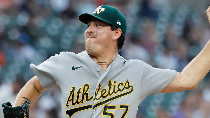 Jul 7, 2026; Detroit, Michigan, USA; Athletics pitcher Jacob Lopez Jacob Lopez (57) pitches in the sixth inning against the Detroit Tigers at Comerica Park. Mandatory Credit: Rick Osentoski-Imagn Images Jul 7, 2026; Detroit, Michigan, USA; Athletics pitcher Jacob Lopez Jacob Lopez (57) pitches in the sixth inning against the Detroit Tigers at Comerica Park. Mandatory Credit: Rick Osentoski-Imagn Images