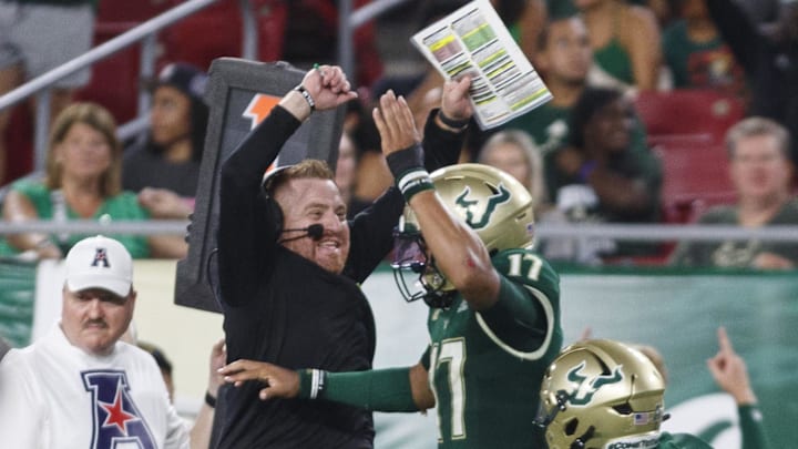 New Auburn head coach Alex Golesh brought over multiple former USF players with him, including quarterback Byrum Brown.