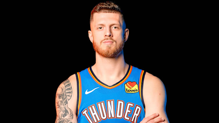 Isaiah Hartenstein is pictured during the Thunder media day at the Paycom Center in Oklahoma City, on Monday, Sept. 30, 2024. Isaiah Hartenstein is pictured during the Thunder media day at the Paycom Center in Oklahoma City, on Monday, Sept. 30, 2024.
