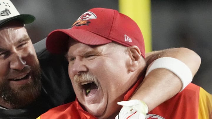 Kansas City Chiefs head coach Andy Reid celebrates