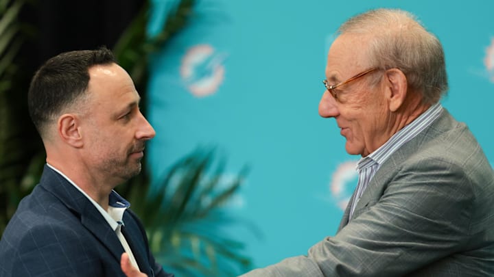 Miami Dolphins owner Stephen Ross, general manager Jon-Eric Sullivan Miami Dolphins owner Stephen Ross, general manager Jon-Eric Sullivan