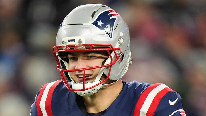 Jan 11, 2026; Foxborough, MA, USA; New England Patriots quarterback Drake Maye (10) celebrates during the fourth quarter against the Los Angeles Chargers in an AFC Wild Card Round game at Gillette Stadium. Mandatory Credit: David Butler II-Imagn Images Jan 11, 2026; Foxborough, MA, USA; New England Patriots quarterback Drake Maye (10) celebrates during the fourth quarter against the Los Angeles Chargers in an AFC Wild Card Round game at Gillette Stadium. Mandatory Credit: David Butler II-Imagn Images