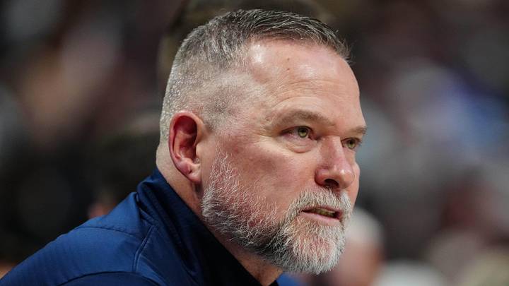 Apr 6, 2025; Denver, Colorado, USA; Denver Nuggets head coach Michael Malone during the second quarter against the Indiana Pacers at Ball Arena. Mandatory Credit: Ron Chenoy-Imagn Images Apr 6, 2025; Denver, Colorado, USA; Denver Nuggets head coach Michael Malone during the second quarter against the Indiana Pacers at Ball Arena. Mandatory Credit: Ron Chenoy-Imagn Images