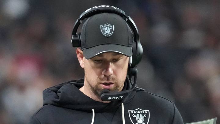 Aug 13, 2026; Paradise, Nevada, USA; Las Vegas Raiders head coach Klint Kubiak against the Arizona Cardinals in the first half at Allegiant Stadium. Mandatory Credit: Kirby Lee-Imagn Images Aug 13, 2026; Paradise, Nevada, USA; Las Vegas Raiders head coach Klint Kubiak against the Arizona Cardinals in the first half at Allegiant Stadium. Mandatory Credit: Kirby Lee-Imagn Images