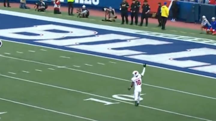 Kyler Murray somehow didn't throw it to Marvin Harrison Jr. on this play late in their loss to the Bills. Kyler Murray somehow didn't throw it to Marvin Harrison Jr. on this play late in their loss to the Bills.
