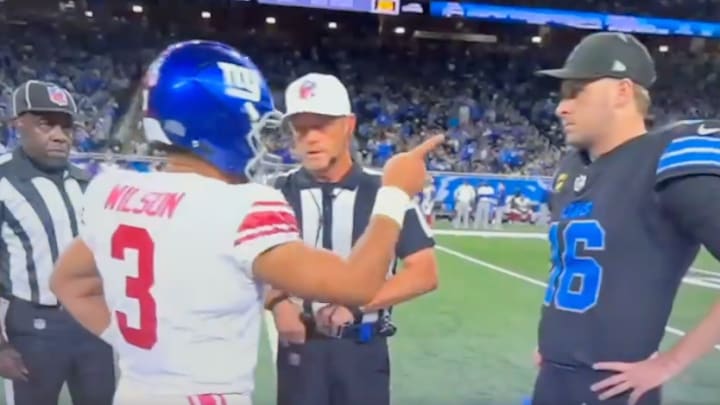 Russell Wilson didn't play in Sunday's game but he was able to make an appearance for the coin toss before overtime. 