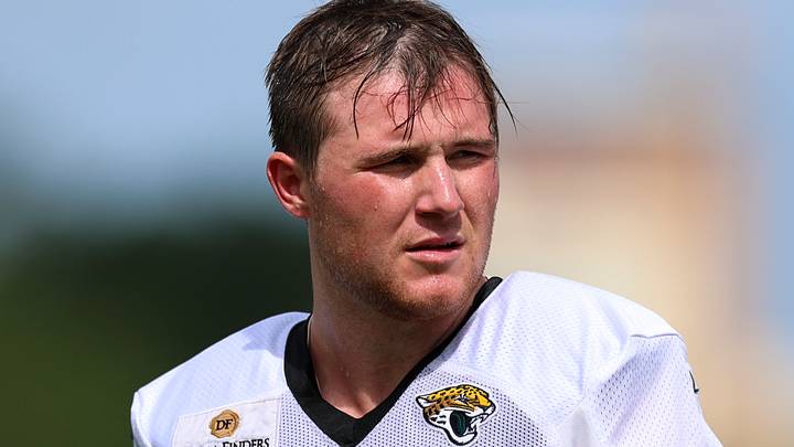 Aug 2, 2026; Jacksonville, FL, USA; Jacksonville Jaguars linebacker Branson Combs (50) participates in training camp at Miller Electric Center. Mandatory Credit: Nathan Ray Seebeck-Imagn Images
