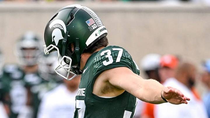 Michigan State’s Liam Boyd makes the extra point against Eastern Michigan during the third quarter on Saturday, Sept. 12, 2026, at Spartan Stadium in East Lansing. Michigan State’s Liam Boyd makes the extra point against Eastern Michigan during the third quarter on Saturday, Sept. 12, 2026, at Spartan Stadium in East Lansing.