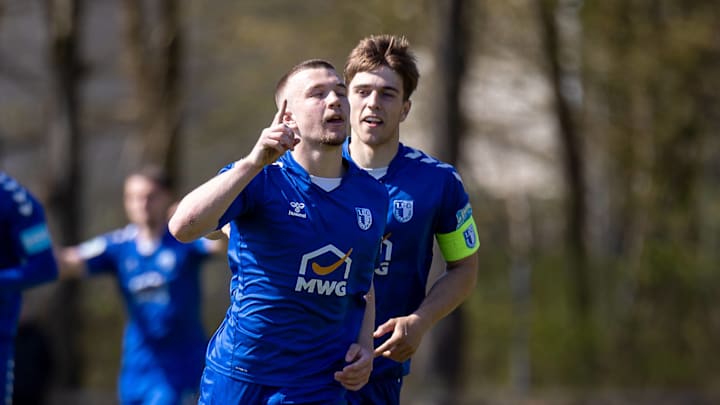 Marlon Siebert (l.) soll vom FCM in den Fohlenstall wechseln