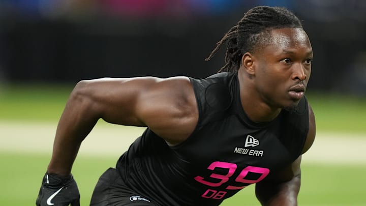Feb 28, 2025; Indianapolis, IN, USA; Nevada defensive back Kitan Crawford (DB39) participates in drills during the 2025 NFL Combine at Lucas Oil Stadium. Mandatory Credit: Kirby Lee-Imagn Images Feb 28, 2025; Indianapolis, IN, USA; Nevada defensive back Kitan Crawford (DB39) participates in drills during the 2025 NFL Combine at Lucas Oil Stadium. Mandatory Credit: Kirby Lee-Imagn Images