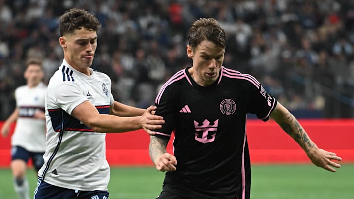 Inter Miami CF forward Robert Taylor (right) scored in a 2–1 win over Vancouver Whitecaps FC in 2024