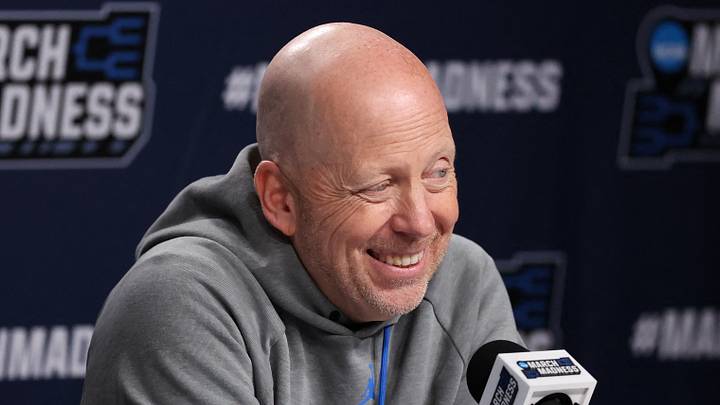 Mar 19, 2026; Philadelphia, PA, USA; UCLA Bruins head coach Mick Cronin speaks with the media before a practice session ahead of the first round of the men's 2026 NCAA Tournament at Xfinity Mobile Arena. Mandatory Credit: Bill Streicher-Imagn Images Mar 19, 2026; Philadelphia, PA, USA; UCLA Bruins head coach Mick Cronin speaks with the media before a practice session ahead of the first round of the men's 2026 NCAA Tournament at Xfinity Mobile Arena. Mandatory Credit: Bill Streicher-Imagn Images