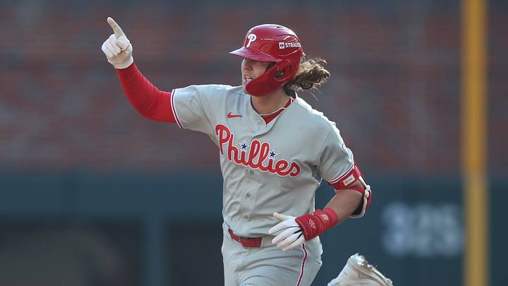 Alec Bohm hit a go-ahead home run in the 10th inning to help the Phillies secure a 4–3 win in Game 2 of the NL wild-card series against the Braves. Alec Bohm hit a go-ahead home run in the 10th inning to help the Phillies secure a 4–3 win in Game 2 of the NL wild-card series against the Braves.