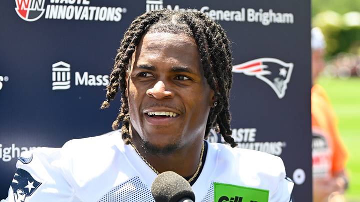 New England Patriots wide receiver DeMario Douglas (3). New England Patriots wide receiver DeMario Douglas (3).