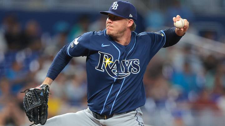 Jun 7, 2026; Miami, Florida, USA; Tampa Bay Rays pitcher Garrett Cleavinger (60) delivers a pitch against the Miami Marlins during the sixth inning at loanDepot Park. Jun 7, 2026; Miami, Florida, USA; Tampa Bay Rays pitcher Garrett Cleavinger (60) delivers a pitch against the Miami Marlins during the sixth inning at loanDepot Park.