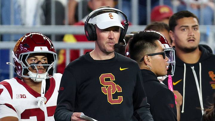 Oct 10, 2026; University Park, Pennsylvania, USA; Southern California Trojans head coach Lincoln Riley looks on from the sideline during the first quarter against the Penn State Nittany Lions at West Shore Home Field at Beaver Stadium. Mandatory Credit: Matthew O'Haren-Imagn Images Oct 10, 2026; University Park, Pennsylvania, USA; Southern California Trojans head coach Lincoln Riley looks on from the sideline during the first quarter against the Penn State Nittany Lions at West Shore Home Field at Beaver Stadium. Mandatory Credit: Matthew O'Haren-Imagn Images