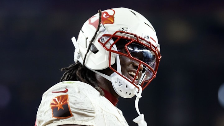 Sep 25, 2025; Glendale, Arizona, USA; Arizona Cardinals wide receiver Marvin Harrison Jr. (18) against the Seattle Seahawks at State Farm Stadium. Mandatory Credit: Mark J. Rebilas-Imagn Images Sep 25, 2025; Glendale, Arizona, USA; Arizona Cardinals wide receiver Marvin Harrison Jr. (18) against the Seattle Seahawks at State Farm Stadium. Mandatory Credit: Mark J. Rebilas-Imagn Images