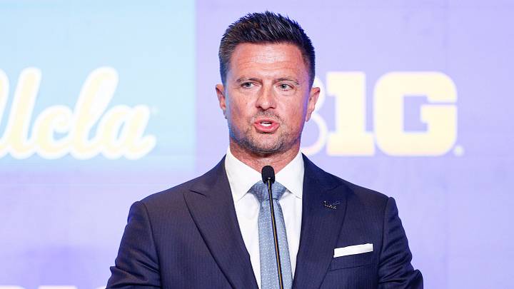 Jul 29, 2026; Chicago, IL, USA; UCLA Football head coach Bob Chesney speaks during Big Ten Media Days at Hilton Chicago. Mandatory Credit: Kamil Krzaczynski-Imagn Images Jul 29, 2026; Chicago, IL, USA; UCLA Football head coach Bob Chesney speaks during Big Ten Media Days at Hilton Chicago. Mandatory Credit: Kamil Krzaczynski-Imagn Images