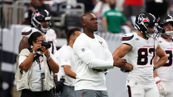 Sep 13, 2026; Houston, Texas, USA; Houston Texans head coach DeMeco Ryans looks on during warm-ups before the game against the Buffalo Bills at Reliant Stadium. Mandatory Credit: Thomas Shea-Imagn Images Sep 13, 2026; Houston, Texas, USA; Houston Texans head coach DeMeco Ryans looks on during warm-ups before the game against the Buffalo Bills at Reliant Stadium. Mandatory Credit: Thomas Shea-Imagn Images