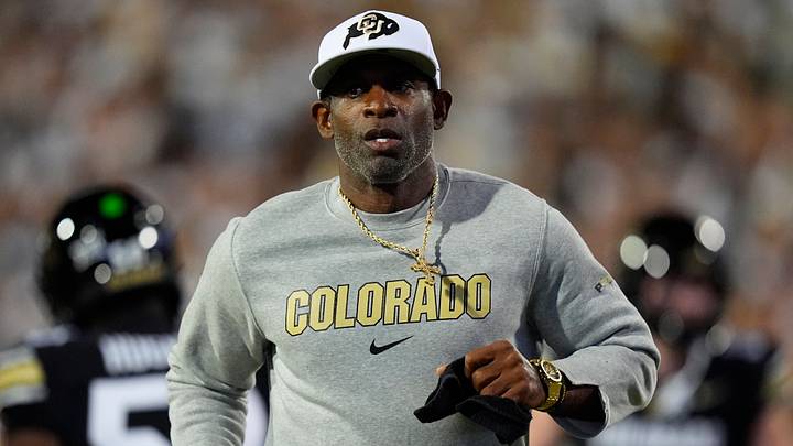Colorado Buffaloes head coach Deion Sanders before the game against the Wyoming Cowboys at Folsom Field. Mandatory Credit: Ron Chenoy-Imagn Images