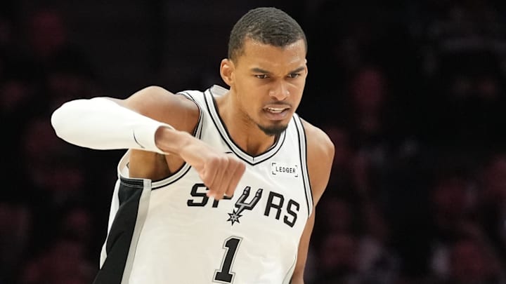 May 15, 2026; Minneapolis, Minnesota, USA; Minnesota Timberwolves guard Terrence Shannon Jr. (1) celebrates making a shot against the Minnesota Timberwolves in the second half during game six of the second round of the 2026 NBA Playoffs at Target Center. Mandatory Credit: Jesse Johnson-Imagn Images