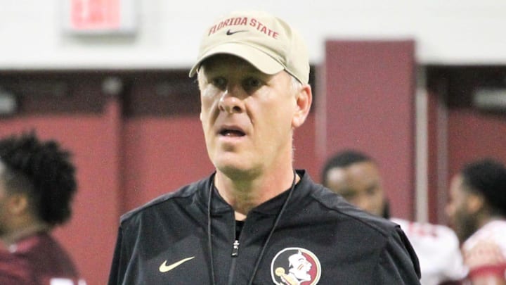 FSU tight ends coach Chris Thomsen at a Tour of Duty conditioning workout on Feb. 13, 2020.

Img 5129