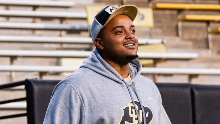 Colorado defensive line coach Dante’ Carter is in his first season leading the Buffaloes’ defensive front after a February promotion. Colorado defensive line coach Dante’ Carter is in his first season leading the Buffaloes’ defensive front after a February promotion.