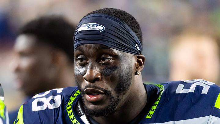 Seattle Seahawks linebacker Derick Hall during Super Bowl LX
