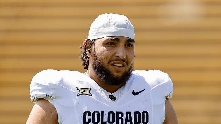 Apr 19, 2025; Boulder, CO, USA; Colorado Buffaloes offensive guard Yahya Attia (59) during the spring game at Folsom Field. Mandatory Credit: Isaiah J. Downing-Imagn Images Apr 19, 2025; Boulder, CO, USA; Colorado Buffaloes offensive guard Yahya Attia (59) during the spring game at Folsom Field. Mandatory Credit: Isaiah J. Downing-Imagn Images